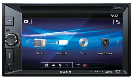 Sony XAV-65 - Reproductor de DVD/CD para el Panel de Instrumentos de Coche (Pantalla de 6.1, USB Frontal, Panel Frontal extraíble, 55Wx4), Negro