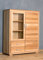 Woodline Highboard Vitrine Genf 2-türig Kernbuche Massivholz geölt/gewachst, Ausführung der Schubladen:mit normalen Auszug
