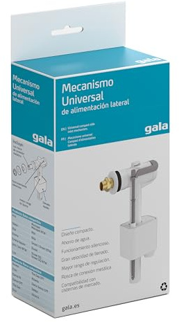 Gala Mecanismo G50415 – Mecanismo universal de alimentación laterial++. Rosca Metálica. Compatible con cisternas Gala y de otras marcas. Fácil instalación.