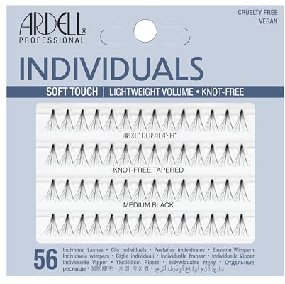 Ardell False Lashes Soft Touch Individuals Knot- Free, Medium Black