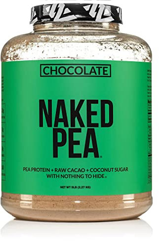 NAKED Chocolate Pea Protein - Pea Protein Isolate from North American Farms - 5lb Bulk, Plant Based, Vegetarian & Vegan Protein. Easy to Digest, Non-GMO, Gluten Free, Lactose Free, Soy Free