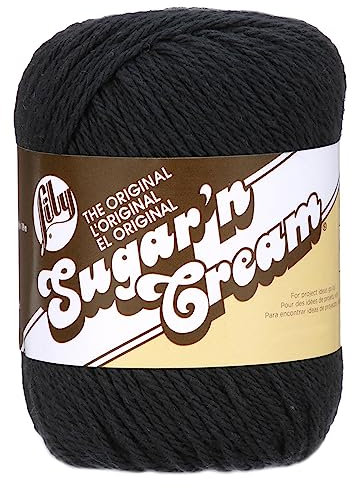 Spinrite Lily Sugar'n Cream Yarn - Solids-Black
