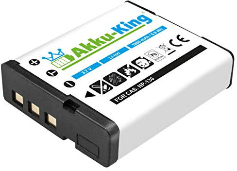 Akku-King Akku kompatibel mit Casio NP-130 - Li-Ion 1600mAh - für Exilim EX-H30, EX-H30BK, EX-ZR100, EX-ZR200, EX-ZR300, EX-ZR1000, Tryx