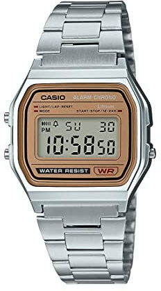 Casio Men Digital Japanese Quartz Watch with Stainless Steel Strap A158WEA-9CF