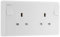 BG Electrical Double Switched Converter Power Plug Wall Socket, Nexus 800 Series, White Moulded, Round Edge, 13A, 822CON