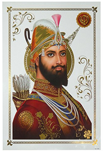 indischerbasar.de Bild Guru Gobind Singh 48 x 33 cm Kunstdruck Plakat Poster Indien Sikhismus Hochglanz Dekoration
