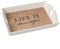 Grande vassoio in legno bianco shabby chic stile vintage accessori da cucina 35 cm