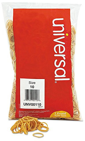 Rubber Bands, Size 10, 1-1/4 x 1/16, 3400 Bands/1lb Pack