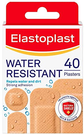 Elastoplast Water Resistant Plasters, 40 Strips, 40 Count