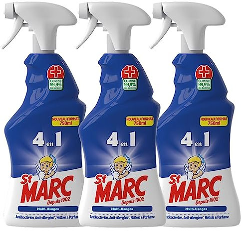 St Marc Lot de 3 Pistolets Spray Nettoyant Multi-Usages 4 en1-750 ml