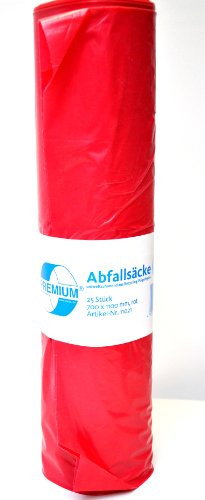 Abfallsack 120l, Farbe rot , Abmessung 700x1100 mm, 25 Stück auf der Rolle