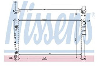 NISSENS Kühler Motorkühlung Kühler Wasserkühler Motorkühler Netzbreite 418mm Netzlänge 702mm Netztiefe 26mm 66619