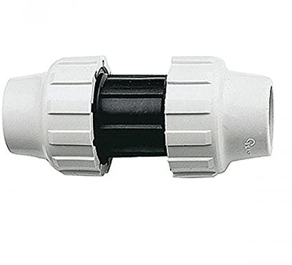 SOMATHERM FOR YOU, Raccord plastique manchon égal pour tube PE Ø25 mm - Installation facile pour irrigation - Résistant à 16 bars et 80°C - Joint torique en nitrile - Norme ACS