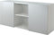 bümö Schwebetürenschrank, Sideboard Weiß/Silber - Büromöbel Sideboard Holz 160cm breit, 42cm schmal, Büro Schrank mit Schwebetür für Flur oder als Wohnzimmer-Kommode