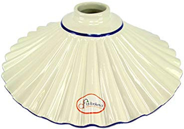 fd-bolletta arredamento e illuminazione Lampenschirm, keramik lampenschirm blauem Rand vf8 Maße: Höhe 9,5cm, Ø Teller 28cm