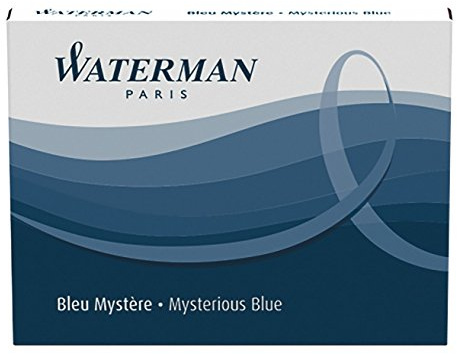 Waterman S0110910 Tintenpatronen für Füllfederhalter, 8 Stück pro Box, Mysterious Blue, 2 Packungen