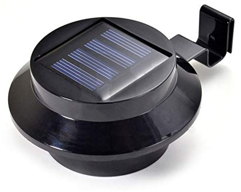 Haushalt International LED Solar Dachrinnenleuchten 2 Stück schwarz Zaunleuchten Wegeleuchten