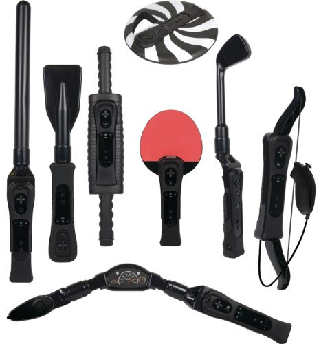 CTA Sports Pack 8 en 1 pour Wii Sport Resort - Manette de Jeu avec Détection de Mouvement et Connectivité USB - Accessoires Wii