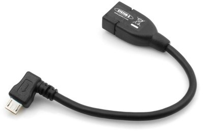 System-S USB A Host zu Micro USB On-the-go Adapter OTG Kurzkabel Datenkabel Connector 12 cm mit 90° Winkelstecker