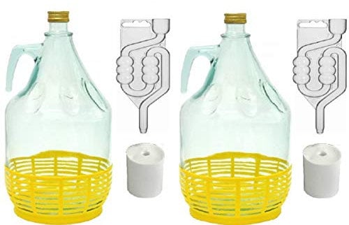 SET 8tlg. FLASCHE GÄRBALLON + STOPFEN + GÄRRÖHRCHEN + SCHRAUBVERSCHLUSS 5L BDP5Z