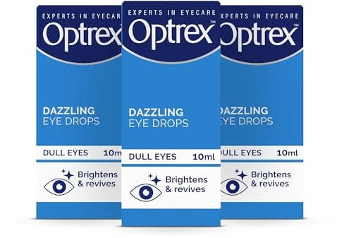 Optrex Eyedew, Dazzling Eye Drops, 10ml each (Pack of 3, 30ml) Brightens Eyes, Instant Results
