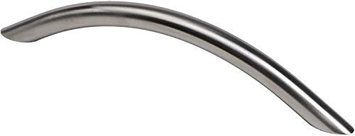 Los muebles de los tiradores en forma de arco de mango de planchar GedoTec con mango de acero cepillado de madera maciza de acero inoxidable | Diámetro de 10 mm | Longitud de 115 - 379 mm | , 379 x 10 x 320 mm