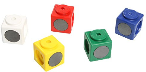 Dick-System 340010 10 magnetische Riesen Steckwürfel, Kantenlänge 3.4 cm, rot