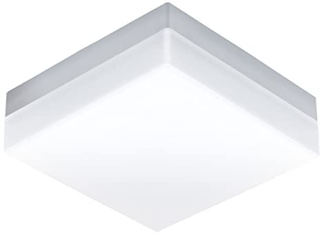 EGLO LED Außen-Deckenlampe Sonella, 1 flammige Außenleuchte für Wand und Decke, Deckenleuchte aus Kunststoff, Farbe: Weiß, IP44