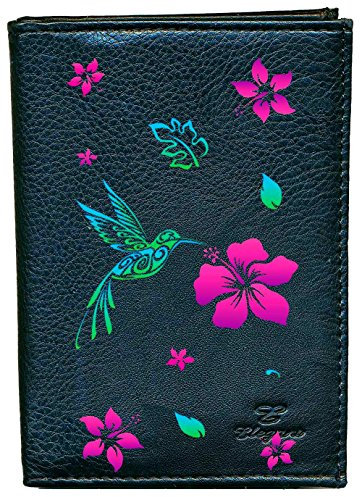 Syl'la Portefeuille Porte Monnaie pour Femme Noir en Simili Cuir (Colibri)