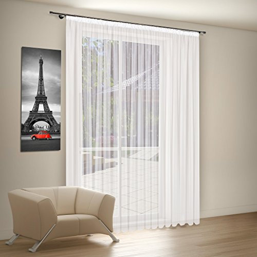 Langstore 175x600 cm H/B | Farbe: weiß | Uni | Store Vorhang Fenstergardine