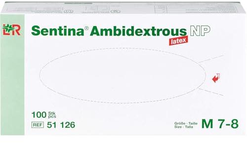 Sentina Ambidextrous Latex Gr. M unsteril Untersuchungshandschuhe, 100 St. Handschuhe