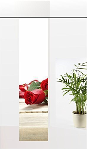 gardinen-for-life Flächenvorhang Rose - White, Schiebevorhang mit Druck-Motiv, Gr.60x260 cm Tolles Motiv