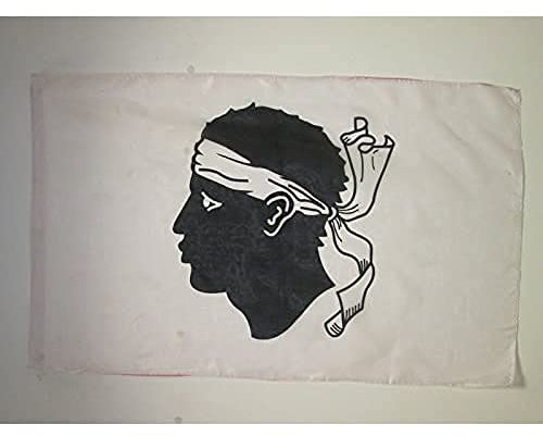 AZ FLAG - Drapeau Corse - 150x90 cm - Polyester léger - Drapeau Province Corse Avec Fourreau et Cordelettes - 80g