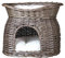 Trixie 2873 Weidenkorb mit Liegedach und 2 Kissen, 54 × 43 × 37 cm, grau