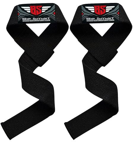 Padded Weight Lifting Training Gym Straps Hand Bar Wrist Support Gloves Wrap Same Day Dispatch *22 Length * Professional Straps* (Black, One Size)