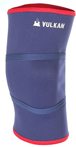 Vulkan Classic Neoprene Knee Support, Navy Blue/Red, Small