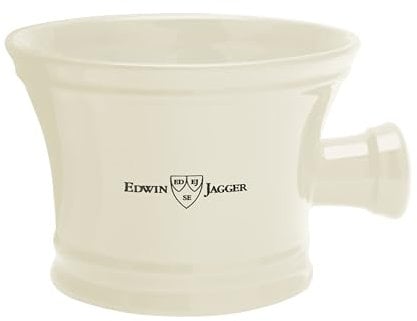 Edwin Jagger RN47 Traditional Porcelain Luxury Shaving Bowl with Handle for Shaving Cream or Shaving Soap for Men and Women (Ivory)
