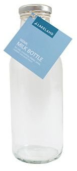Lakeland Retro Glass Milk Bottle & Lid, 500ml