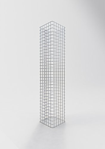 Gabiona - Gabionensäule HxBxT: 160 x 32 x 32 cm - Maschenweite 5 x 5 cm - Eckige, verzinkte Steinsäule für den Garten
