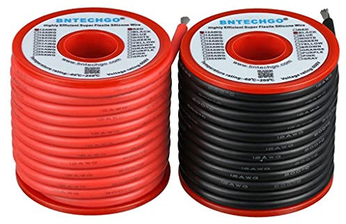 Bntechgo 12 gauge silicone Wire High temperature resistant Soft and flexible 12 AWG silicone Wire 680 fili di filo di rame