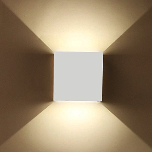 ETiME 12W LED Wandleuchte außen Wandlampe Wasserdicht mit einstellbar Abstrahlwinkel IP65 LED Wandbeleuchtung innen 3000K Warmweiß (Weiß 12W)