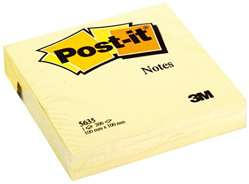 Post-it Notes, Gelb, 200 Blatt, 101 mm x 101 mm - Selbstklebende Notizzettel zum Notieren, für To-Do-Listen und als Erinnerung