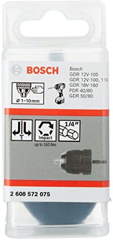 Bosch Accessories 2608572075 Mandrin automatique jusqu'à 10 mm 1-10 mm, 1/4 - 6k