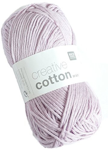 Rico Design Creative Cotton aran 50 g ca. 85 m Wolle Wollschnur Häkelwolle Häkeln Basteln Knäuel Violett