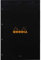 Rhodia 201009C - Notizblock / Schreibblock N°20 DIN A4+, 80 Blatt 80g, französische Lineatur, 4-fach gelocht, abtrennbar und mikroperforiert, mit fester Rückseite aus Karton, Schwarz, 1 Stück