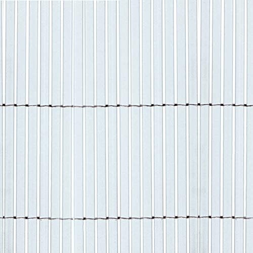 Tenax Colorado 1,50 x 5 m Blanc, Canisse Synthétique en PVC avec Cannes Entières de 7 mm, Brise-Vue pour Jardins, Balcons et Clôtures