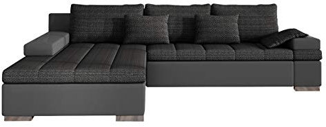 Mirjan24 Ecksofa Bangkok, Eckcouch mit Schlaffunktion und Bettkasten, Ecksofa für Wohnzimmer Gästezimmer Couch L-Form Wohnlandschaft (Soft 029 + Majorka 03, Ecksofa Links)