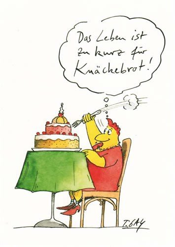 Postkarte CARTOON von modern times +++ KNÄCKEBROT +++ CARTOON CONCEPT © GAYMANN, Peter