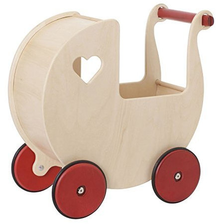 Moover Toys Holz Maxi- Puppenwagen natur / dolls pram natural / Puppenwagen im Nostalgiedesign