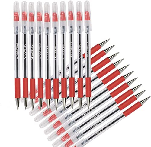 Q-Connect Grip Stick Ballpoint Pen Medium Red (Pack of 20)